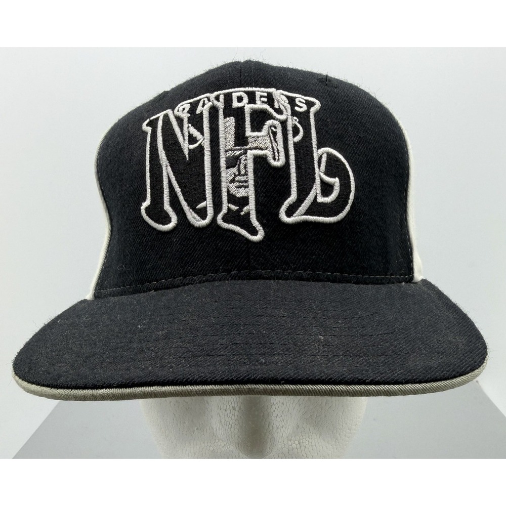 Vintage Las Vegas Raiders Reebok NFL Hat Black Oakland Fitted 7 3/8
